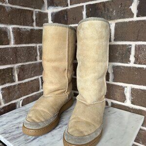 Ugg Classic Sheepskin Shearling Tall Boots Tasman Braid Sz 7